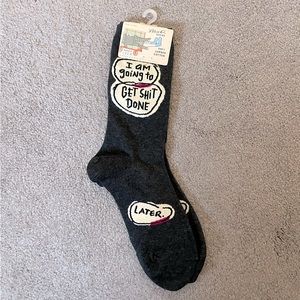 NWT Funny Crew Socks—Blue Q
